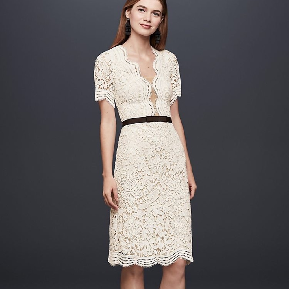 NWOT Ivory lace midi dress